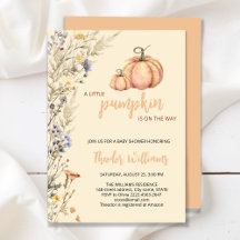 Little Pumpkin Baby shower Invitation | thema herf