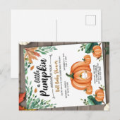Little Pumpkin Baby shower Invitation Uitnodiging Briefkaart (Voorkant / Achterkant)