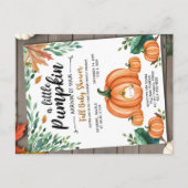 Little Pumpkin Baby shower Invitation Uitnodiging Briefkaart (Voorkant)