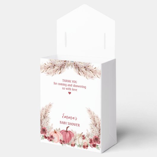 Little Pumpkin Baby shower Marsala Roze Tent Bedankdoosjes (Geopend)