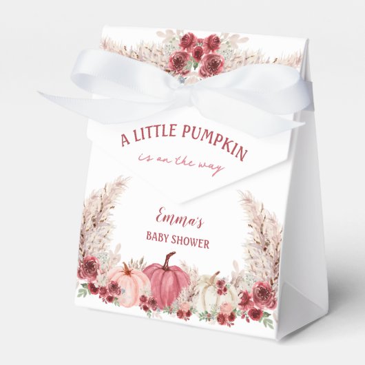 Little Pumpkin Baby shower Marsala Roze Tent Bedankdoosjes (Voorkant Zijde)
