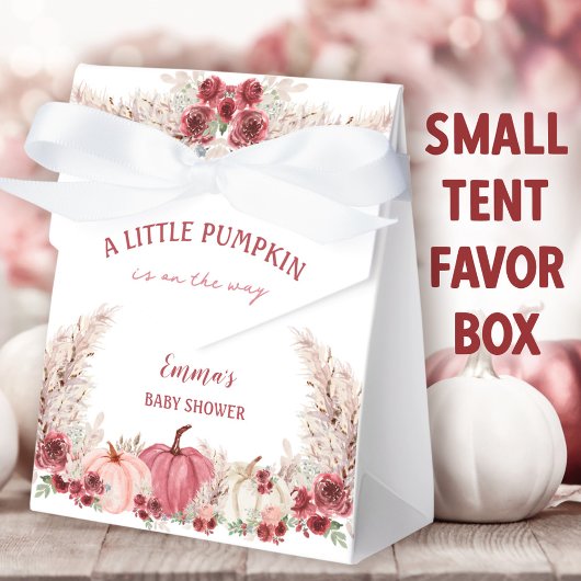 Little Pumpkin Baby shower Marsala Roze Tent Bedankdoosjes