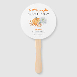 Little Pumpkin Baby shower Modern Simple Herfst Handwaaier