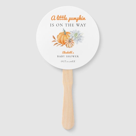 Little Pumpkin Baby shower Modern Simple Herfst Handwaaier (Voorkant)