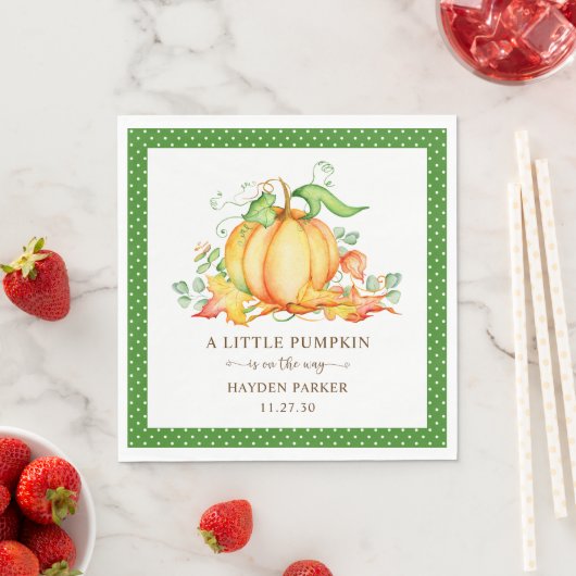 Little Pumpkin Baby shower Napkins Servet (Insitu)