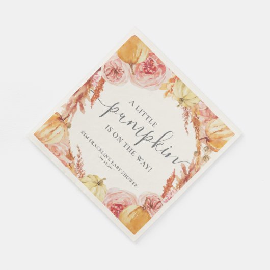 Little Pumpkin Baby shower Napkins Servet (Hoek)