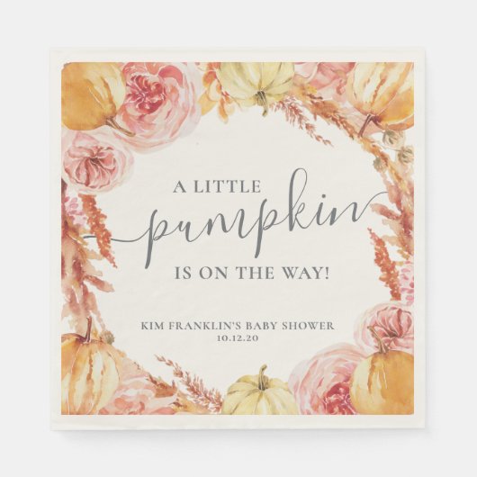 Little Pumpkin Baby shower Napkins Servet (Voorkant)