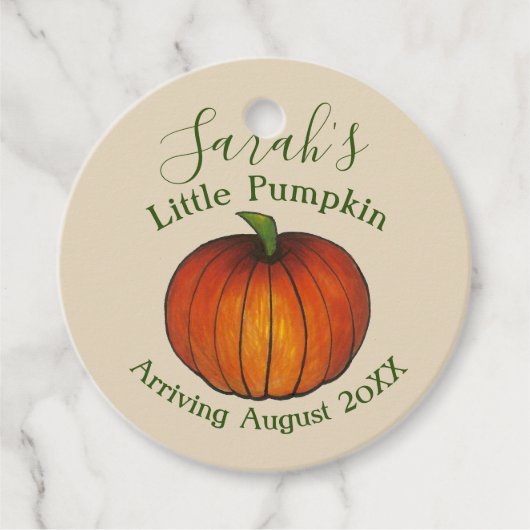 Little Pumpkin Baby shower New Arrival Autumn Herf Bedankjes Labels (Voorkant)