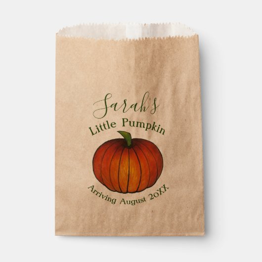 Little Pumpkin Baby shower New Arrival Autumn Herf Bedankzakje (Voorkant)