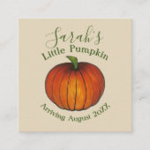 Little Pumpkin Baby shower New Arrival Autumn Herf Informatiekaartje (Voorkant)