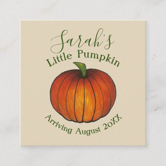 Little Pumpkin Baby shower New Arrival Autumn Herf Informatiekaartje (Voorkant)