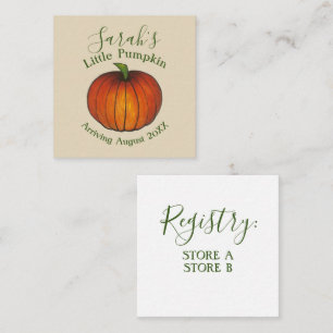 Little Pumpkin Baby shower New Arrival Autumn Herf Informatiekaartje