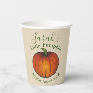Little Pumpkin Baby shower New Arrival Autumn Herf Papieren Bekers