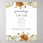 Little Pumpkin Baby shower Ouderschap Tip Jar Sign Poster (Voorkant)