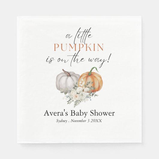 Little Pumpkin Baby shower Party Servet (Voorkant)
