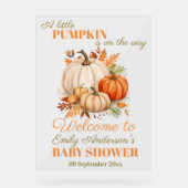Little Pumpkin Baby shower Party Welkom Acryl Bord (Voorkant)