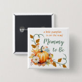 Little Pumpkin Baby shower Pin - aangepaste titels Vierkante Button 5,1 Cm (Voorkant /achterkant)