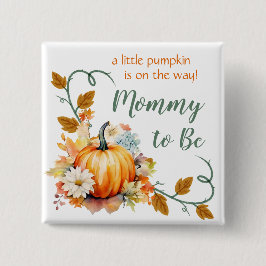 Little Pumpkin Baby shower Pin - aangepaste titels Vierkante Button 5,1 Cm