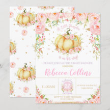 Little Pumpkin Baby shower Pink Floral Baby Girl