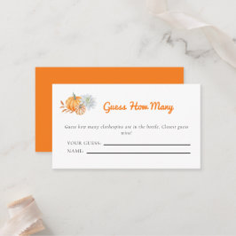 Little Pumpkin Baby shower Raad eens hoeveel spell Plaatskaartje