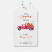 Little Pumpkin Baby shower Red Truck Herfst Autumn Cadeaulabel (Voorkant)