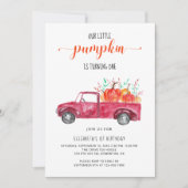 Little Pumpkin Baby shower Red Truck Herfst Autumn Kaart (Voorkant)