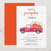 Little Pumpkin Baby shower Red Truck Herfst Autumn Kaart (Voorkant / Achterkant)