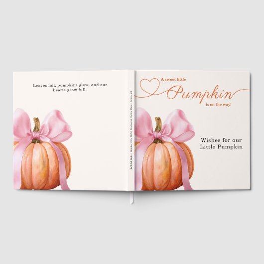 Little Pumpkin Baby shower Ribbon – Romantisch Sal Gastenboek (Volledig)