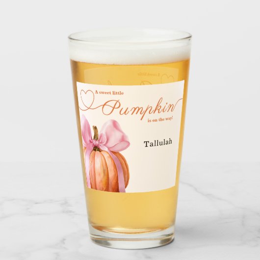 Little Pumpkin Baby shower Ribbon – Romantisch Sal Glas (Voorkant gevuld)