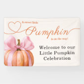 Little Pumpkin Baby shower Ribbon – Romantisch Sal Spandoek (Horizontaal)