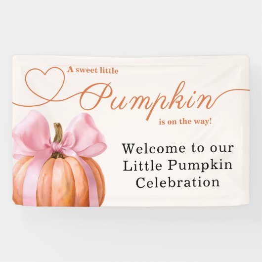 Little Pumpkin Baby shower Ribbon – Romantisch Sal Spandoek (Horizontaal)