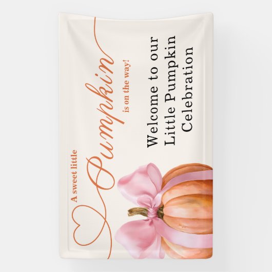 Little Pumpkin Baby shower Ribbon – Romantisch Sal Spandoek (Verticaal)