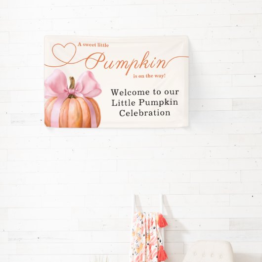 Little Pumpkin Baby shower Ribbon – Romantisch Sal Spandoek (Insitu)