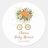 Little Pumpkin Baby Shower Ronde Sticker (Voorkant)
