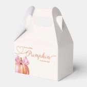 Little Pumpkin Baby shower – Roze Bow Herfst Bedankdoosjes (Achterkant)