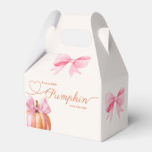 Little Pumpkin Baby shower – Roze Bow Herfst Bedankdoosjes (Achterkant)