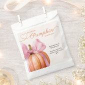 Little Pumpkin Baby shower – Roze Bow Herfst Bedankzakje (Geknipt)