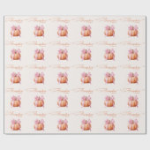 Little Pumpkin Baby shower – Roze Bow Herfst Cadeaupapier (Vlak)
