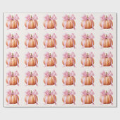 Little Pumpkin Baby shower – Roze Bow Herfst Cadeaupapier (Vlak)