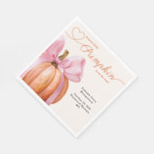 Little Pumpkin Baby shower – Roze Bow Herfst Servet (Hoek)