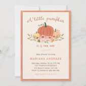 Little Pumpkin Baby shower Rustic Herfst Floral Sc Kaart (Voorkant)
