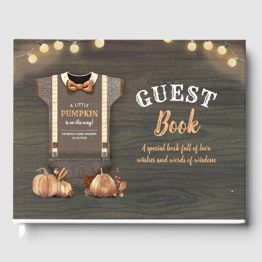 Little Pumpkin Baby shower rustieke Herfst gastenb Gastenboek (Voorkant)