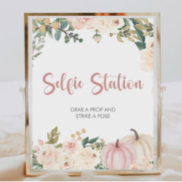 Little Pumpkin Baby shower Selfie Station Sign Poster
