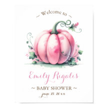 Little Pumpkin Baby shower Sign – Roze