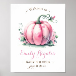 Little Pumpkin Baby shower Sign – Roze Poster
