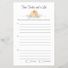 Little Pumpkin Baby shower spel Twee waarheden Flyer