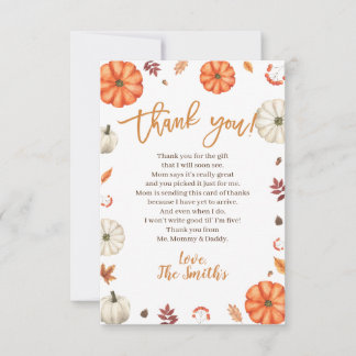 Little Pumpkin Baby Shower Thank You Cards Bedankkaart