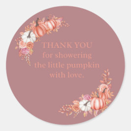 Little Pumpkin Baby Shower Thank You Sticker
