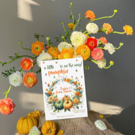 Little Pumpkin Baby shower Uitnodigen - Herfstbloe Kaart