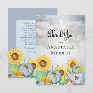 Little Pumpkin   Baby shower voor zonnebloemen Bedankkaart